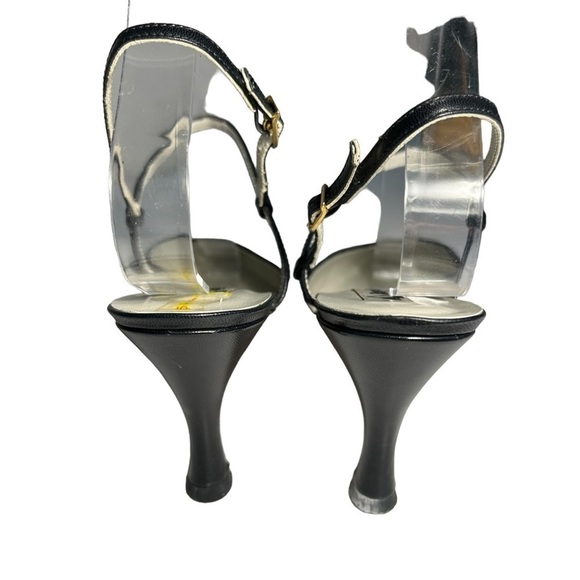 Pepe Jimenez Black Leather Ankle Strap Heels Sz 8.5 - Picture 10 of 13